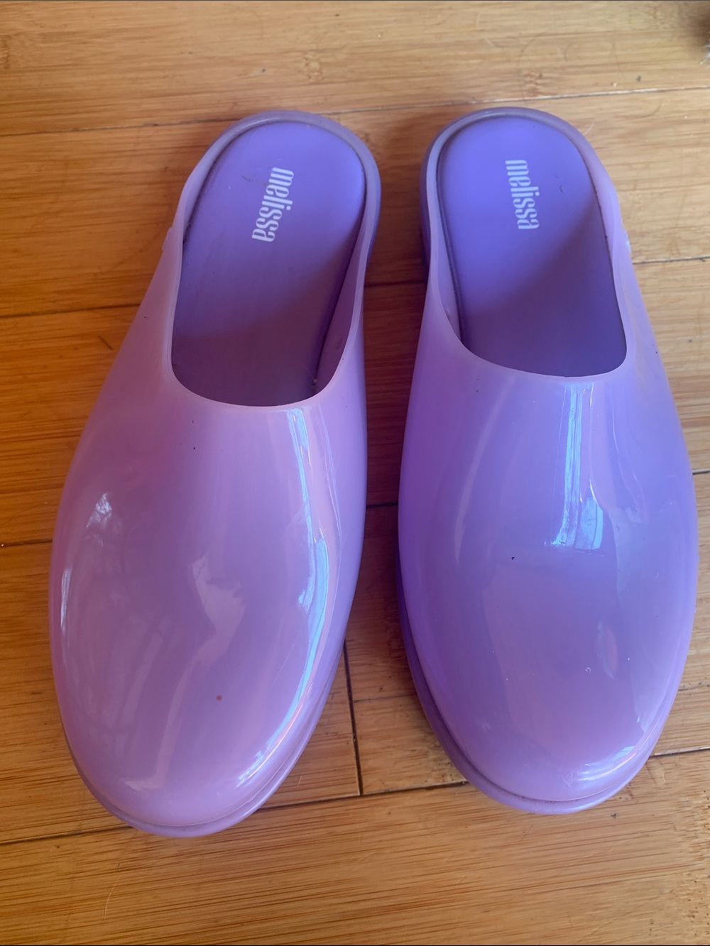Melissa Glossy Lavender Slip-On Mules